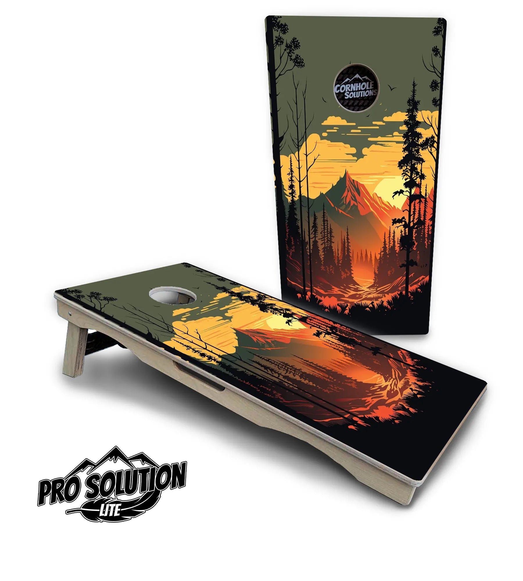 Mountain Sunset Cornhole Boards - Pro Solution Lite Series Cornhole Solutions