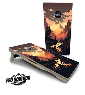 Mountain Sunset Cornhole Boards - Pro Solution Lite Series Cornhole Solutions