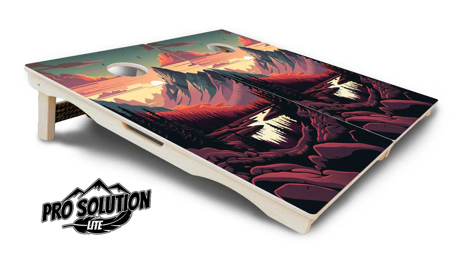 Mountain Sunset Cornhole Boards - Pro Solution Lite Series Cornhole Solutions
