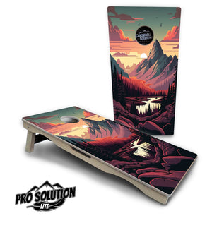 Mountain Sunset Cornhole Boards - Pro Solution Lite Series Cornhole Solutions