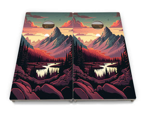 Mountain Sunset Cornhole Boards - Professional Tournament Series