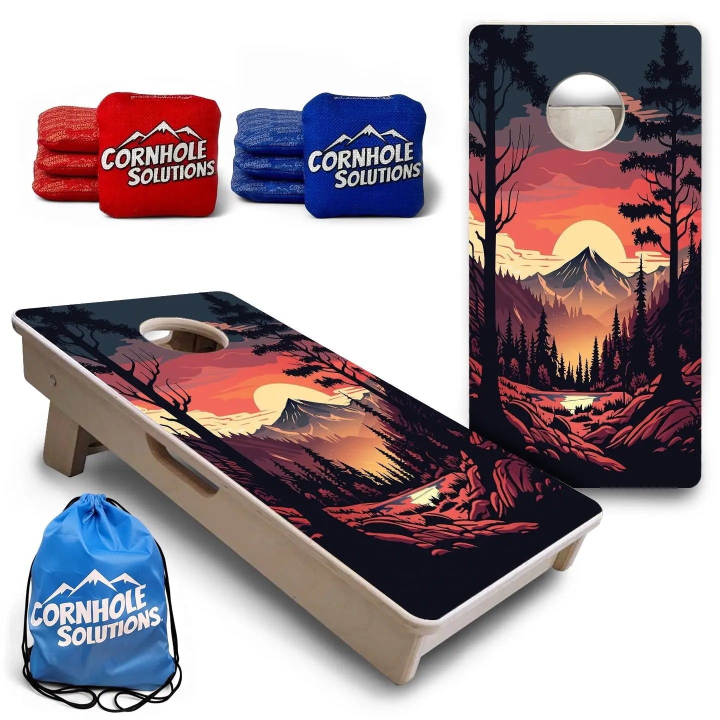 Mountain Sunset Design Options - Mini or Vacation Size Cornhole Boards Cornhole Solutions