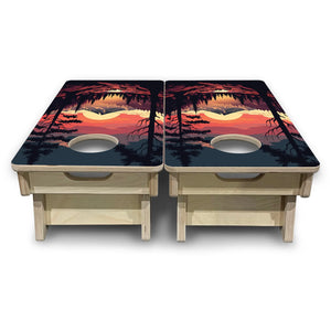 Mountain Sunset Design Options - Mini or Vacation Size Cornhole Boards Cornhole Solutions