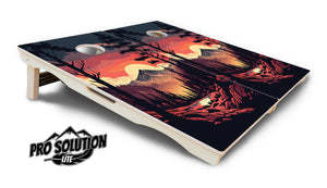 Mountain Sunset Cornhole Boards – Pro Lite or Pro Elite