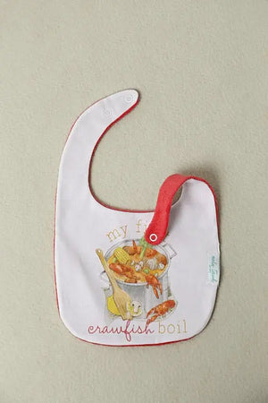 My First Crawfish Boil Organic Cotton Baby Bib Nola Tawk