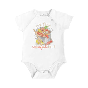 My First Crawfish Boil Organic Cotton Baby Onesie Nola Tawk