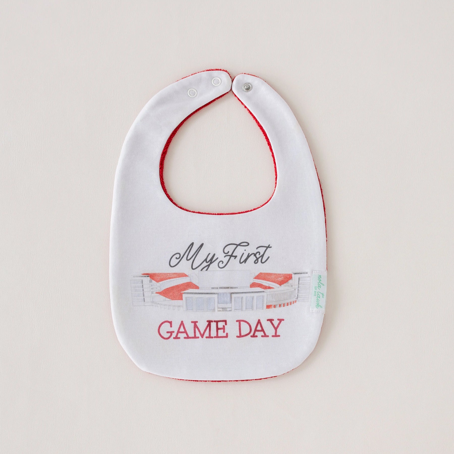 My First Game Day - Arkansas Organic Cotton Baby Bib Nola Tawk