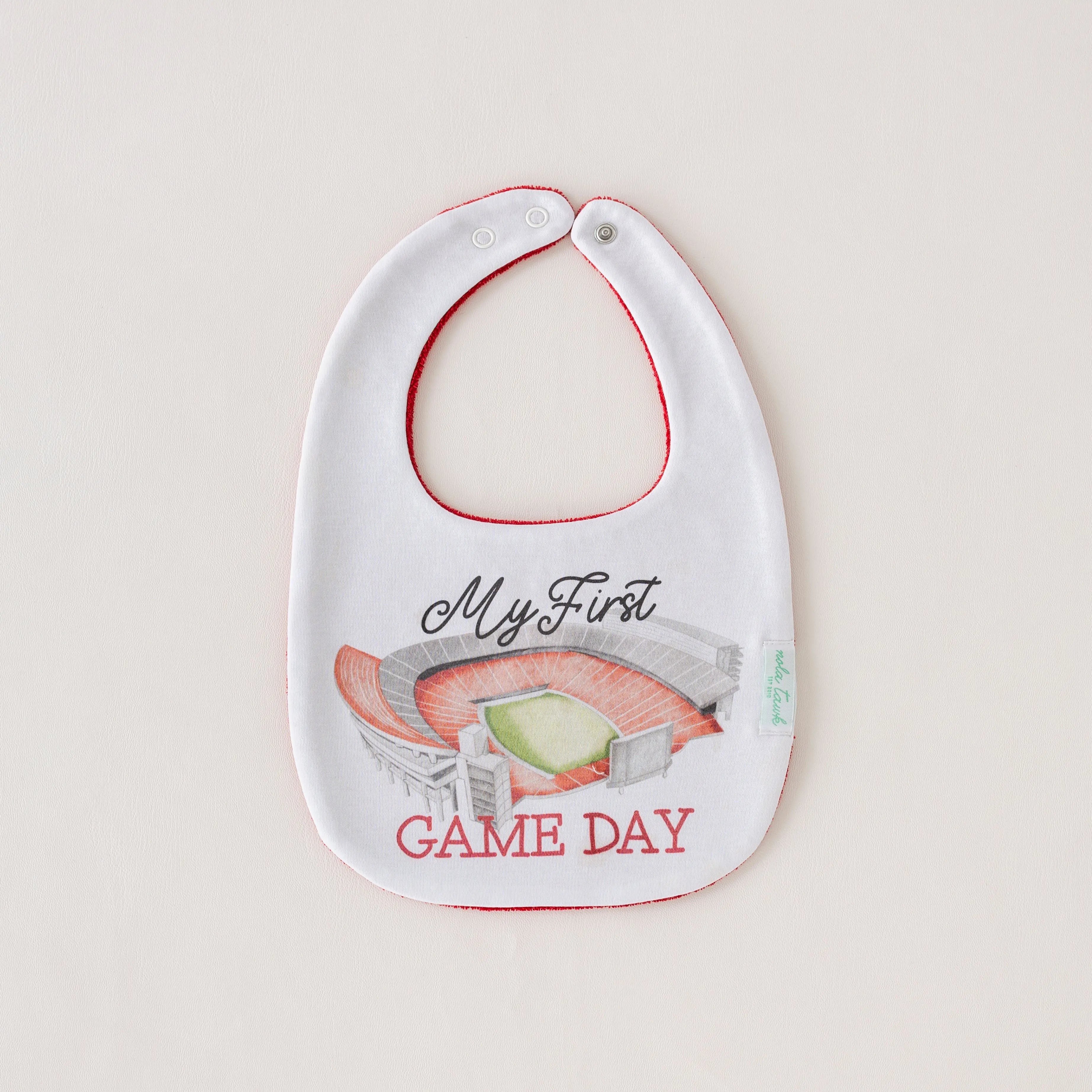 My First Game Day - Georgia Organic Cotton Baby Bib Nola Tawk