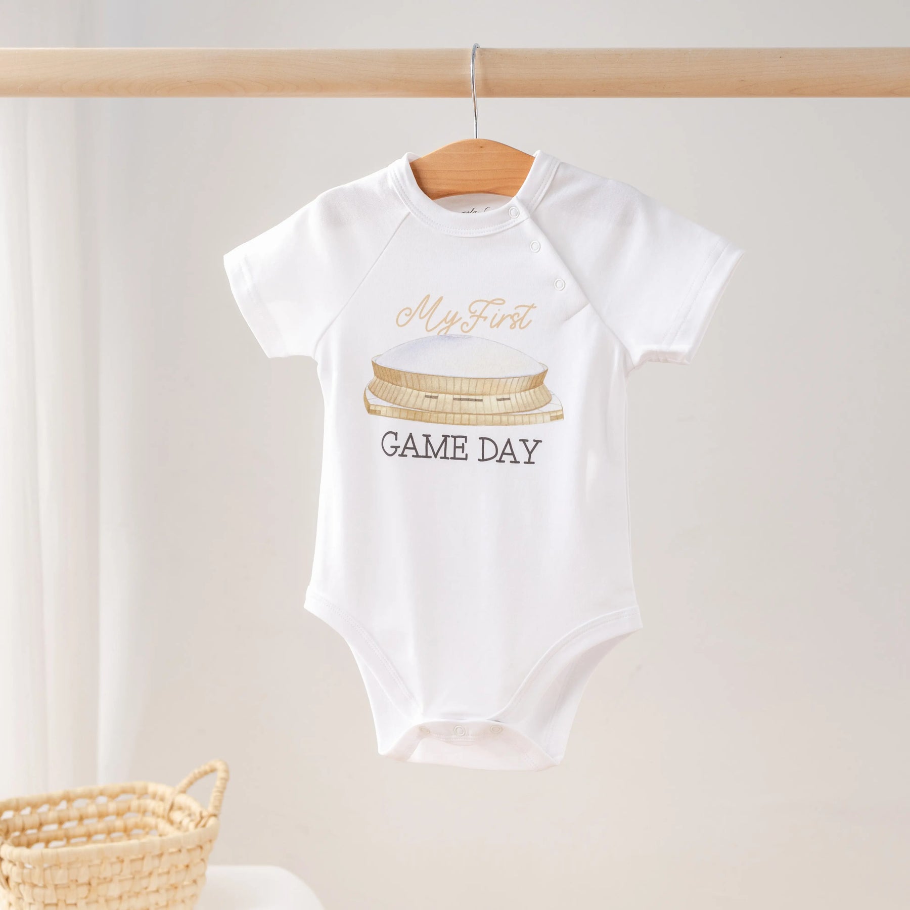 My First Game Day - Saints Organic Cotton Onesie Nola Tawk