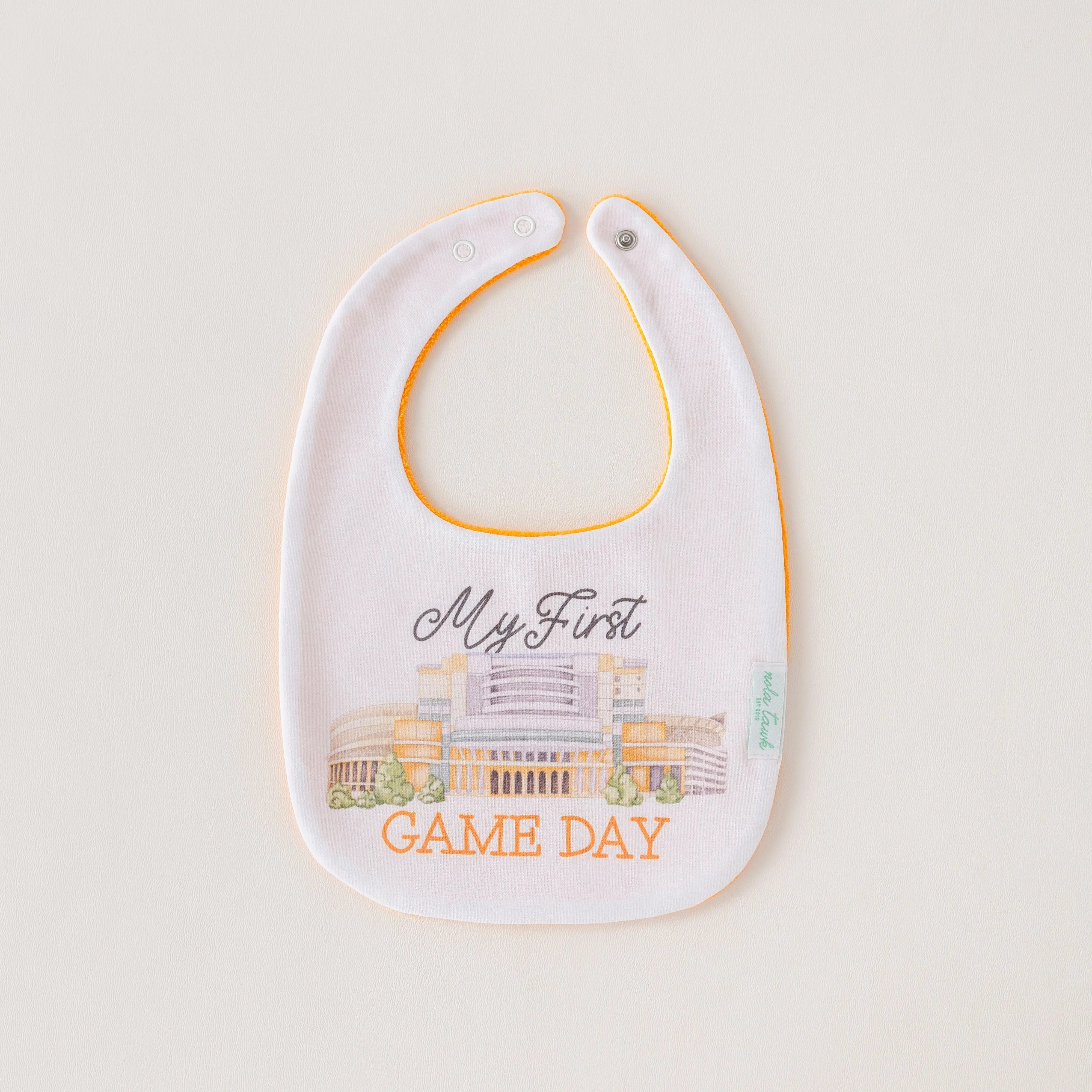 My First Game Day - Tennessee Organic Cotton Baby Bib Nola Tawk