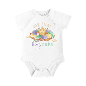 My First King Cake Organic Cotton Baby Onesie Nola Tawk