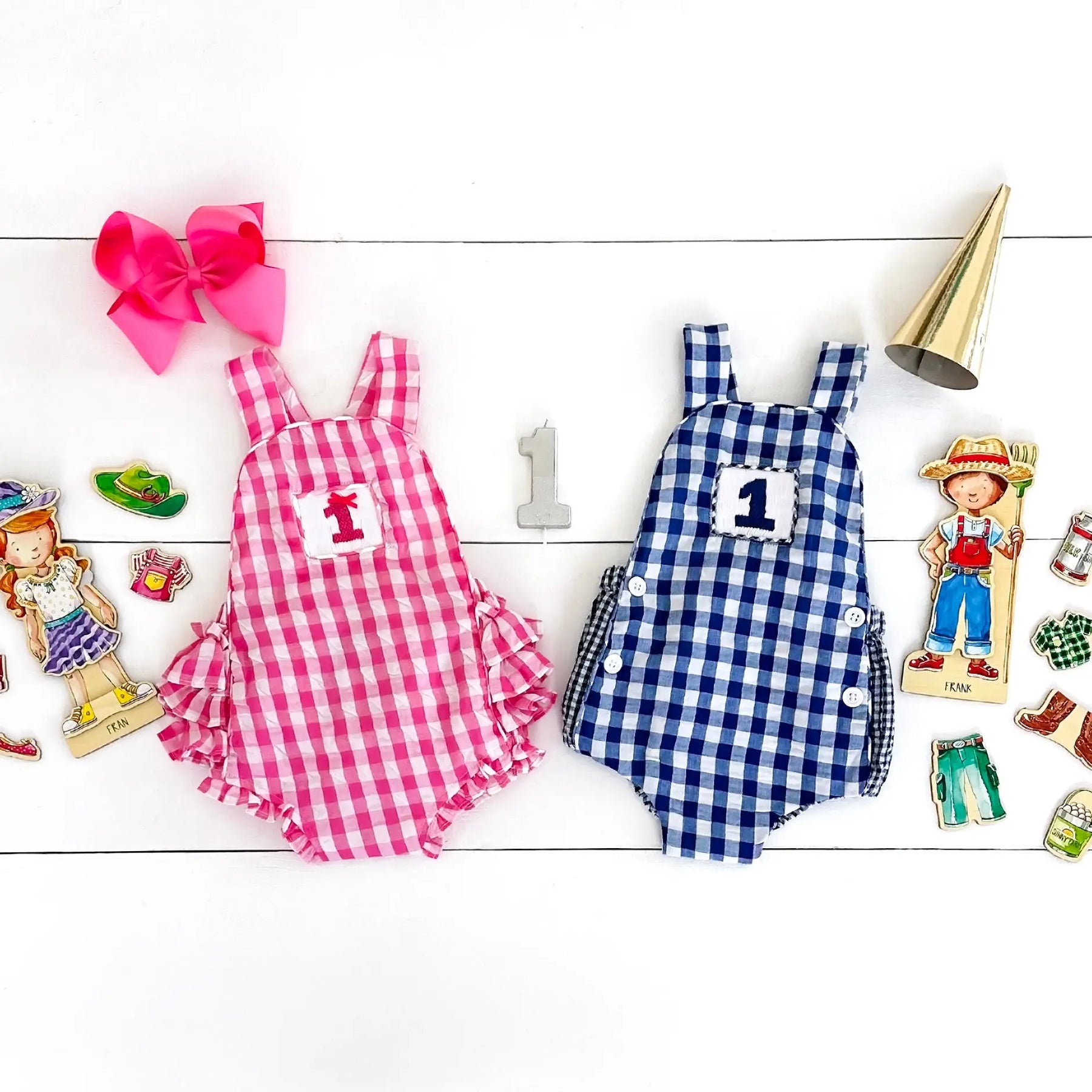 Navy Blue Smocked First Birthday Sunsuit Seven Lantern Lane