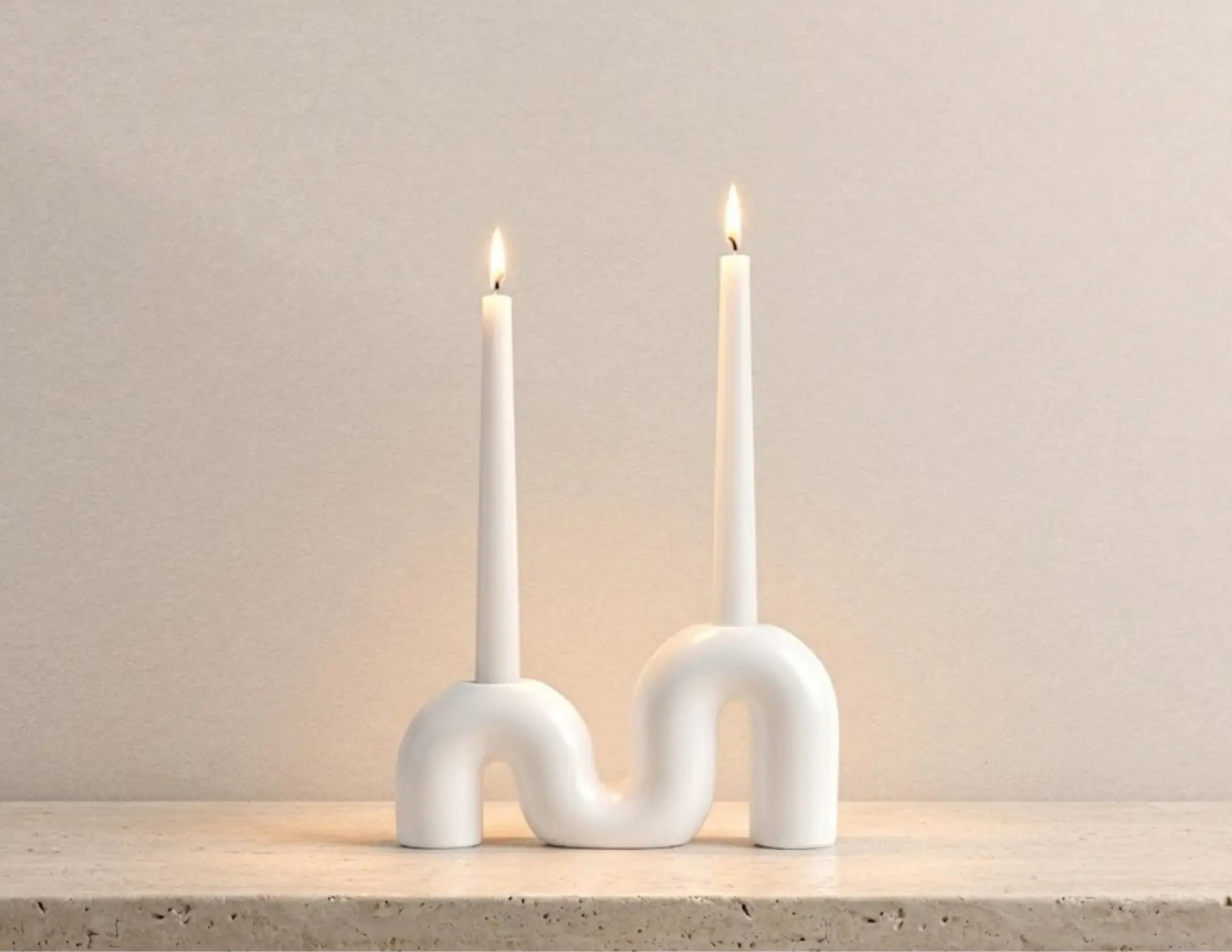 Nordic double taper candle holder by Believe Candle