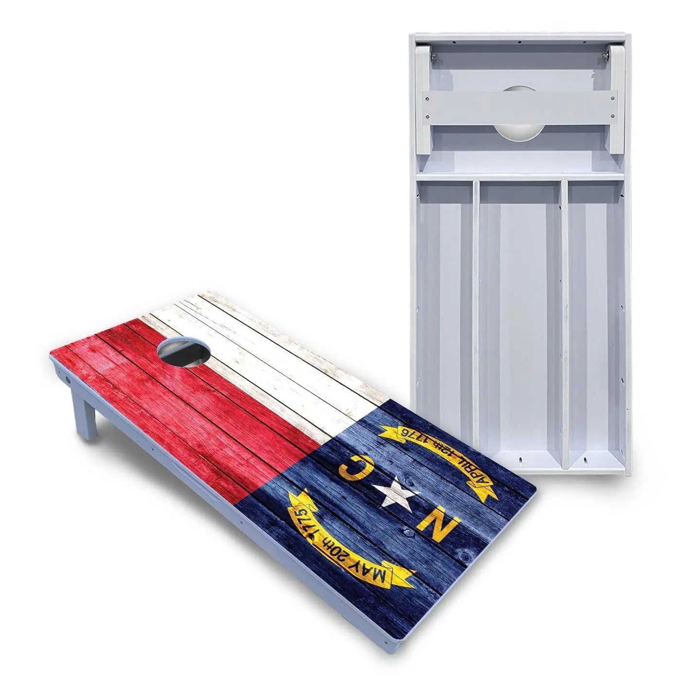North Carolina State Flag Cornhole Boards - All Weather Series Cornhole Solutions