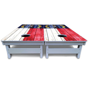 North Carolina State Flag Cornhole Boards - All Weather Series Cornhole Solutions