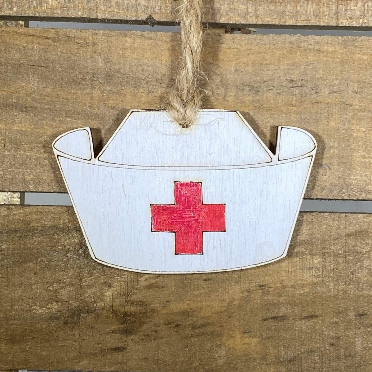 Nurse Hat Wooden Christmas Ornament | Healthcare Holiday Decor