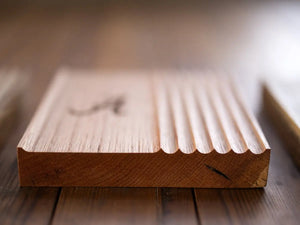 Oak Phone and Pen Tray with carved grooves, featuring a wood grain pattern, from the University of Alabama.