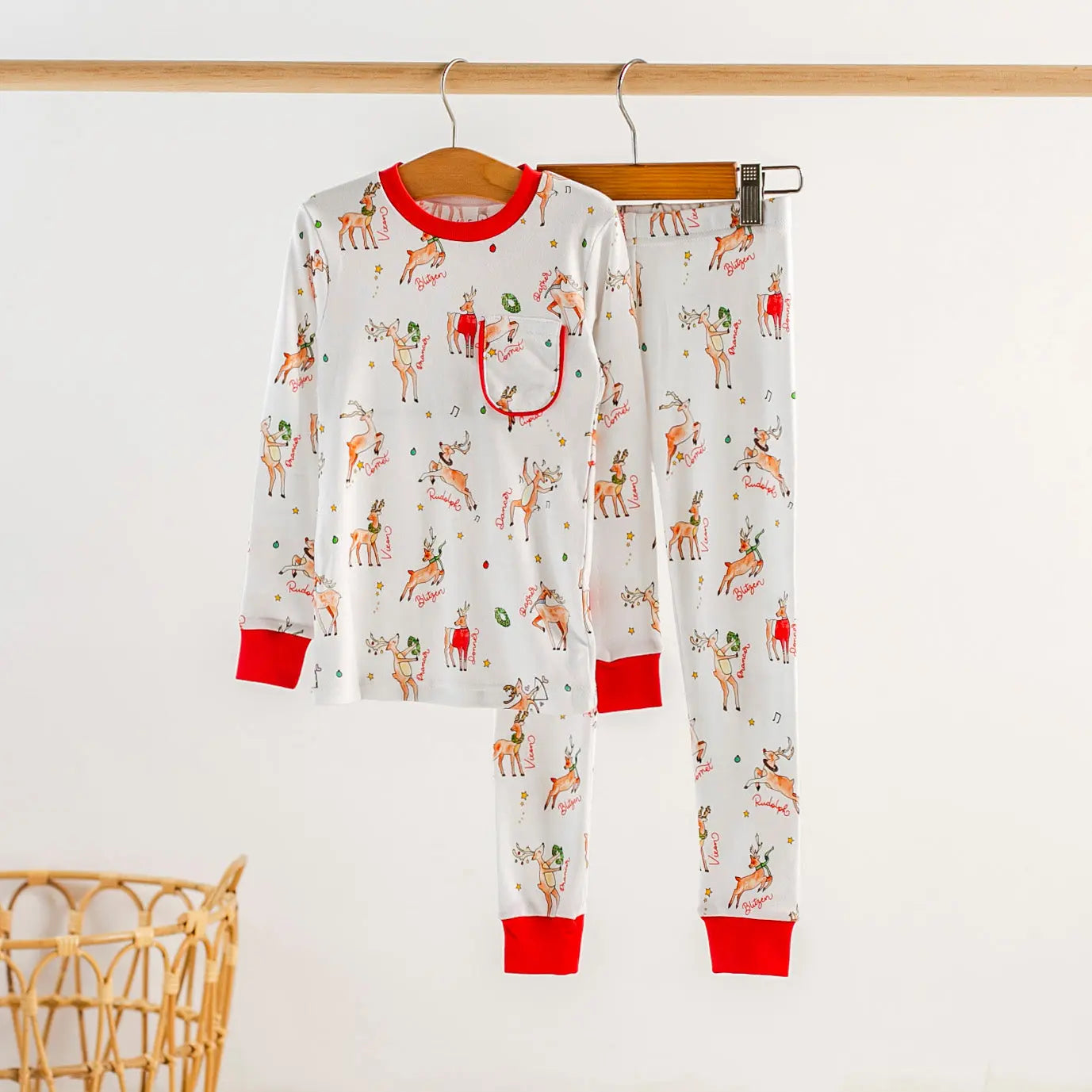 Oh Deer, Christmas is Here! Organic Cotton Pajama Set Nola Tawk