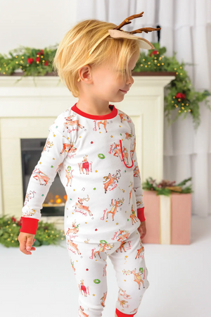 Oh Deer, Christmas is Here! Organic Cotton Pajama Set Nola Tawk