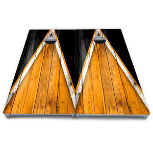 Orange/Black Triangle Cornhole Boards - All Weather Series Cornhole Solutions