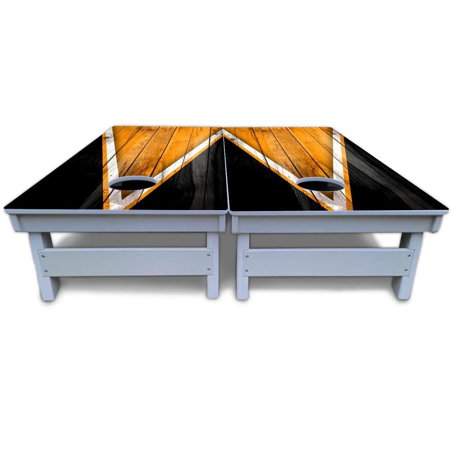 Orange/Black Triangle Cornhole Boards - All Weather Series Cornhole Solutions