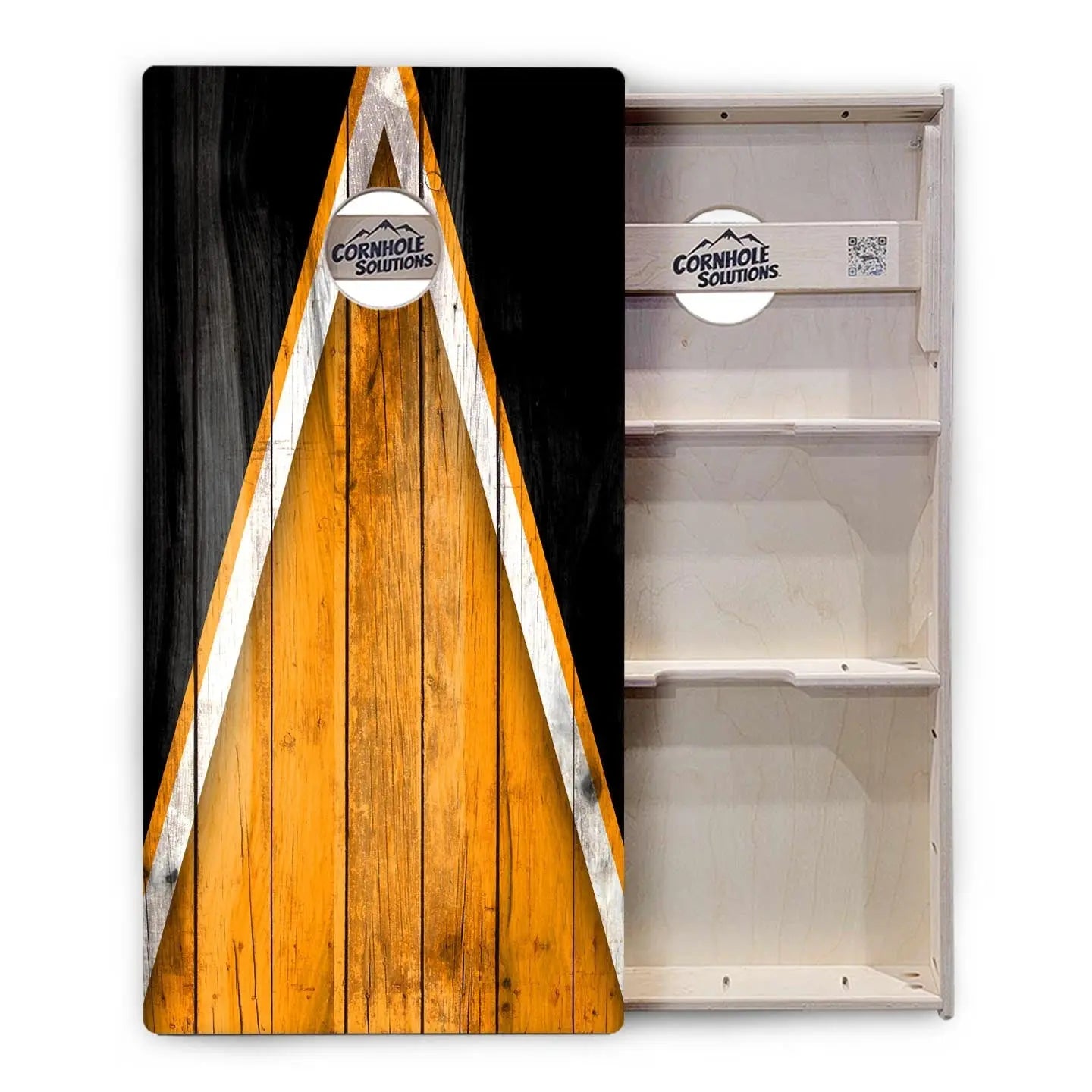 Orange / Black Triangle Cornhole Boards - Professional Tournament Series