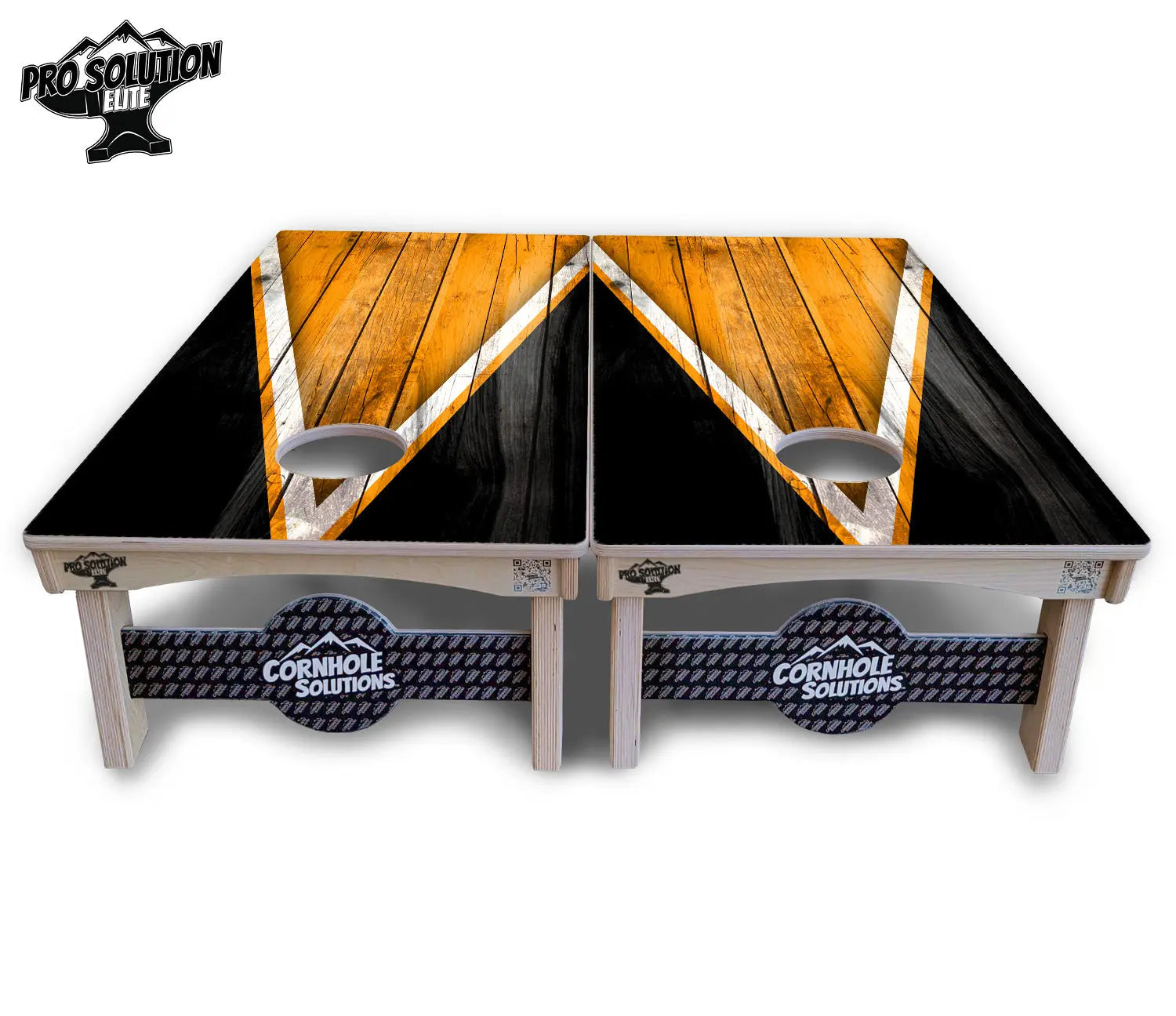 Orange & Black Triangle Cornhole Boards - Pro Solution Elite Series Cornhole Solutions