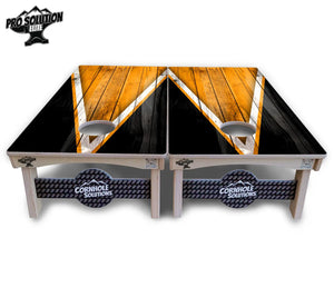 Orange & Black Triangle Cornhole Boards - Pro Solution Elite Series Cornhole Solutions