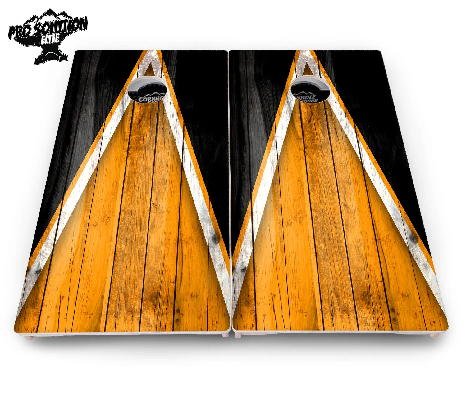 Orange & Black Triangle Cornhole Boards - Pro Solution Elite Series Cornhole Solutions
