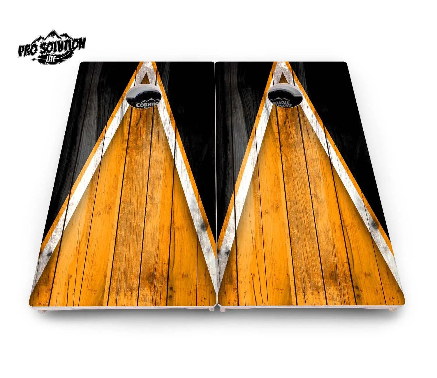 Orange & Black Triangle Cornhole Boards - Pro Solution Lite Series