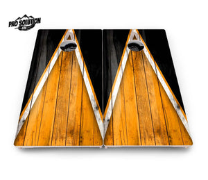 Orange & Black Triangle Cornhole Boards - Pro Solution Lite Series