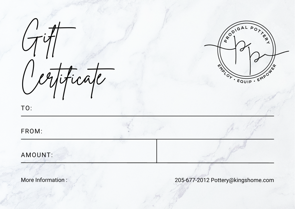 Prodigal Pottery Prodigal Pottery Gift Certificate — product view 1