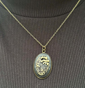Anatomical Heart Necklace: Vintage Bronze Heart Pendant on 16" Chain. Detailed Gothic Jewelry Gift for Doctors, Nurses
