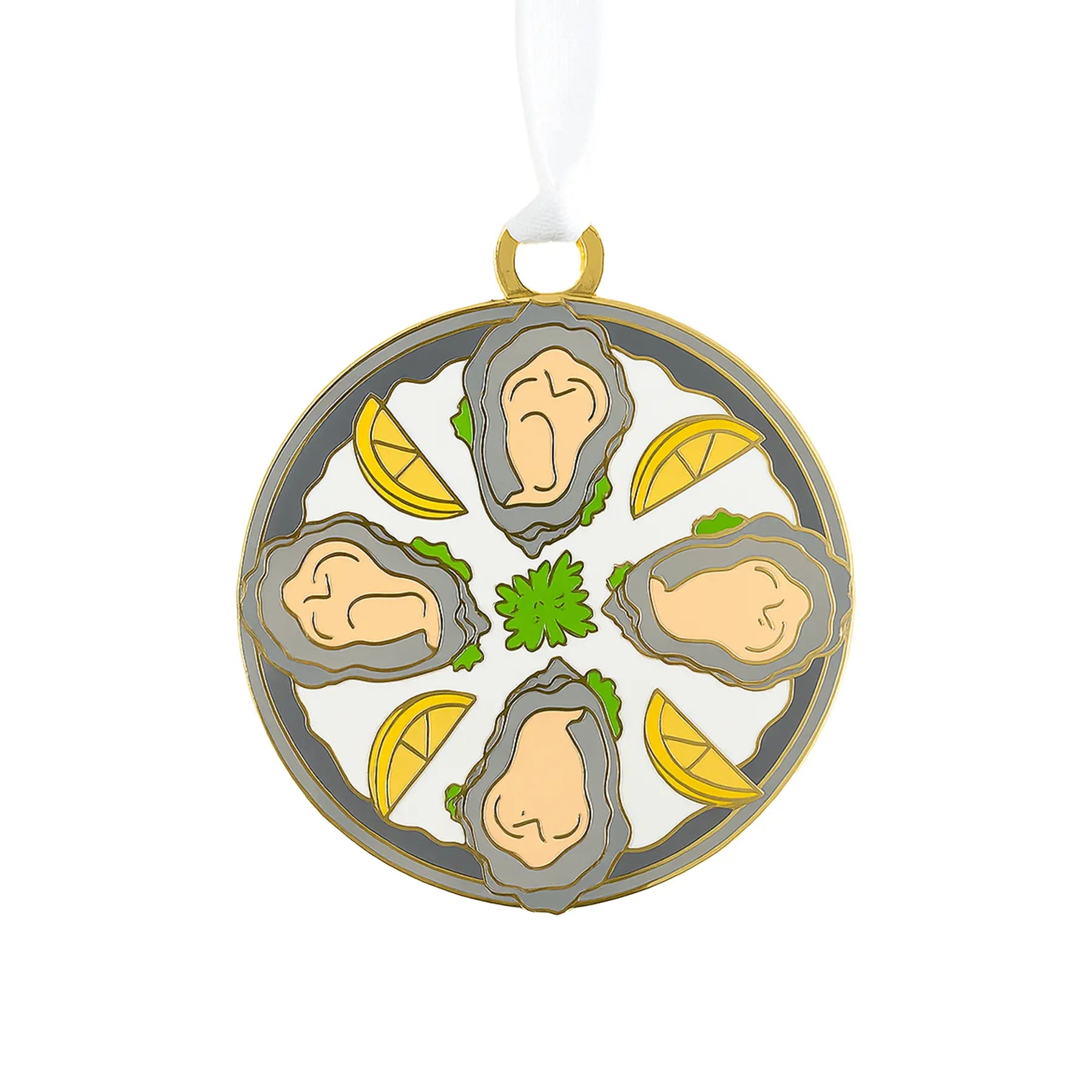 Oyster Plate Enamel Ornament Nola Tawk