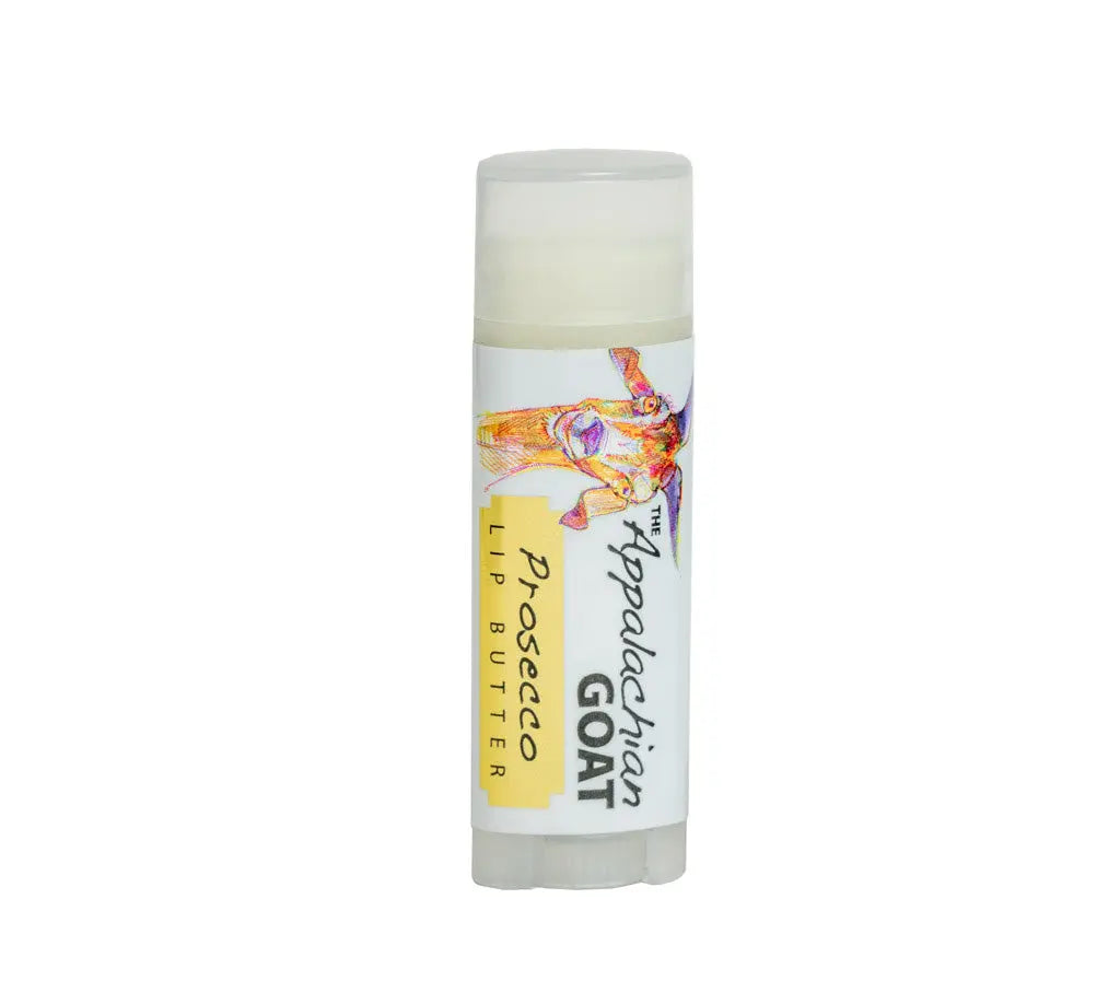 Appalachian Goat Prosecco Lip Butter with goat illustration