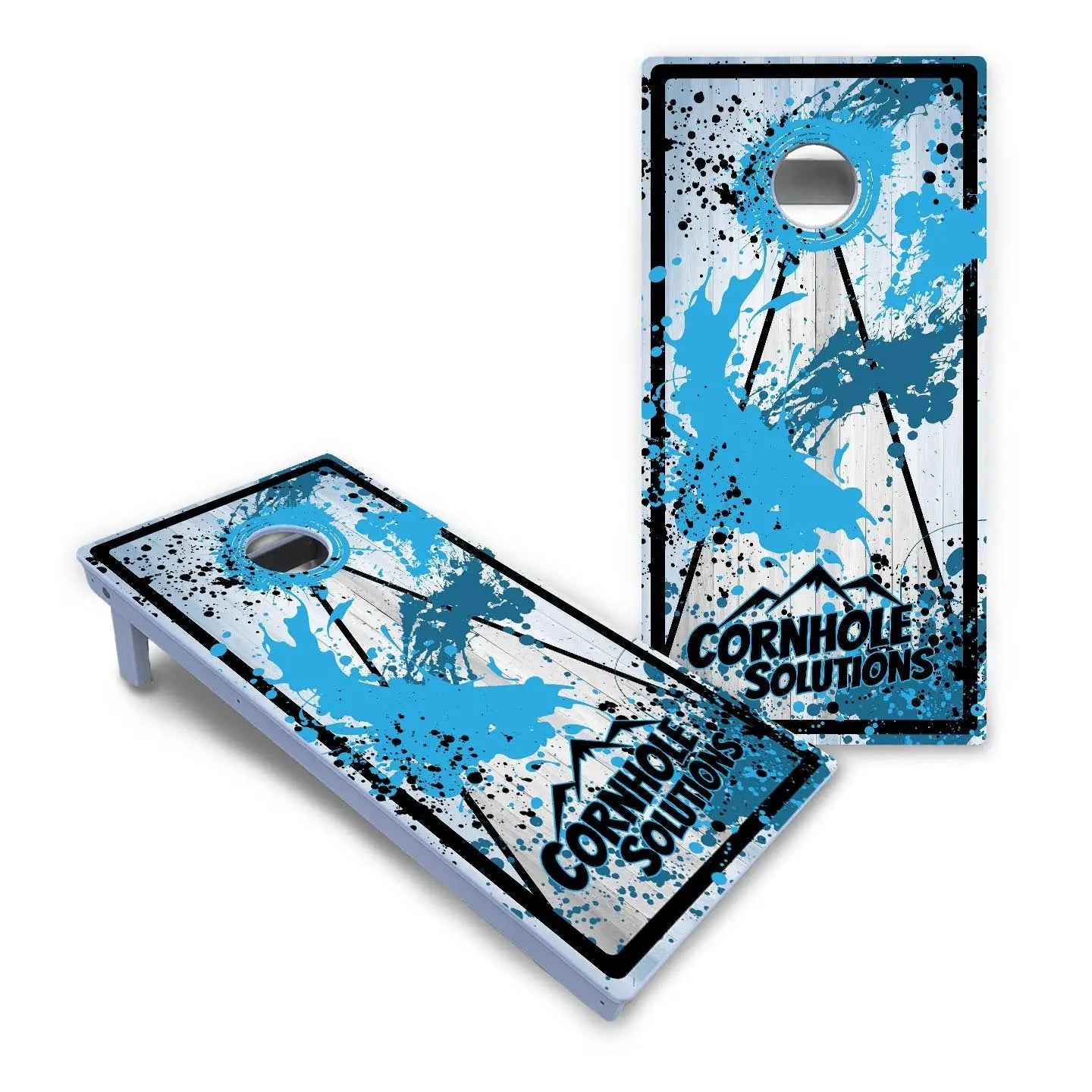 Paint Splatter CS Logo Cornhole Boards - All Weather Series Cornhole Solutions