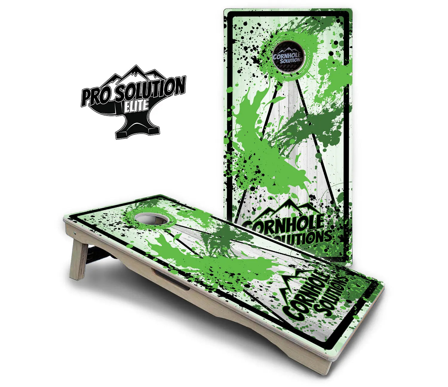 Paint Splatter CS Logo Cornhole Boards - Pro Solution Elite Series Cornhole Solutions