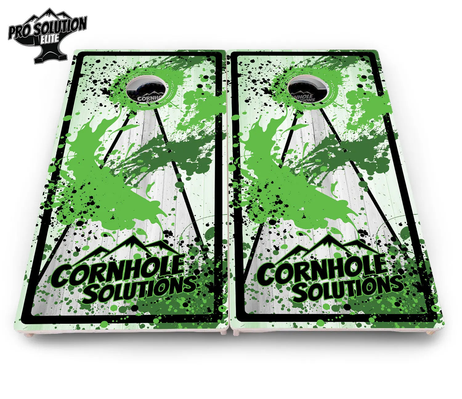 Paint Splatter CS Logo Cornhole Boards - Pro Solution Elite Series Cornhole Solutions
