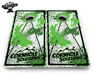 Paint Splatter CS Logo Cornhole Boards - Pro Solution Elite Series Cornhole Solutions