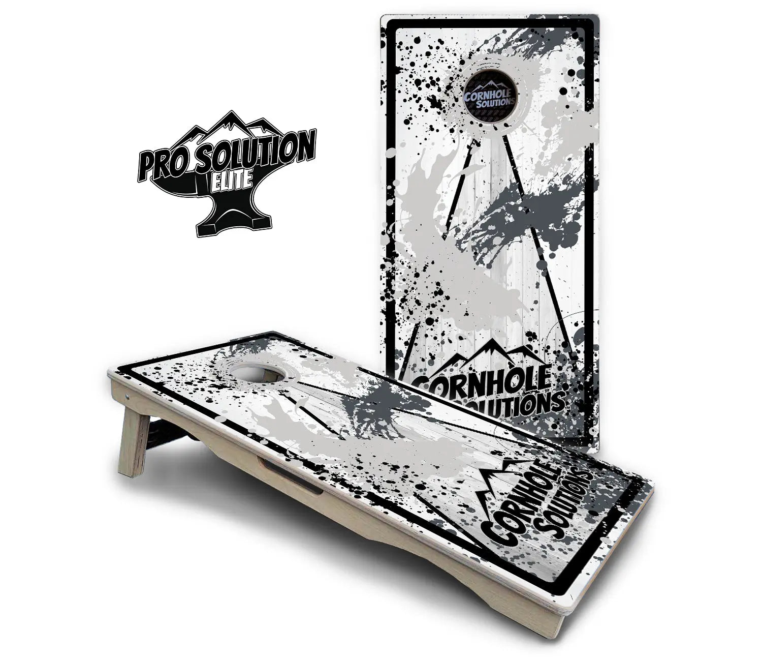 Paint Splatter CS Logo Cornhole Boards - Pro Solution Elite Series Cornhole Solutions