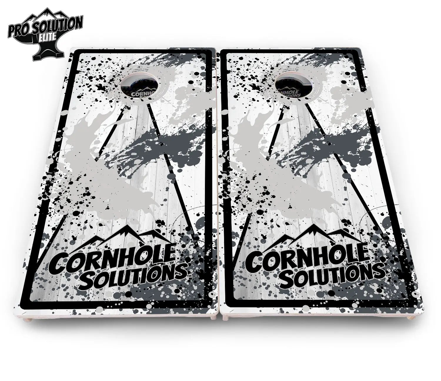 Paint Splatter CS Logo Cornhole Boards - Pro Solution Elite Series Cornhole Solutions