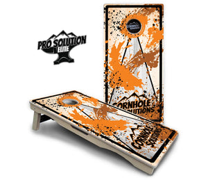Paint Splatter CS Logo Cornhole Boards - Pro Solution Elite Series Cornhole Solutions