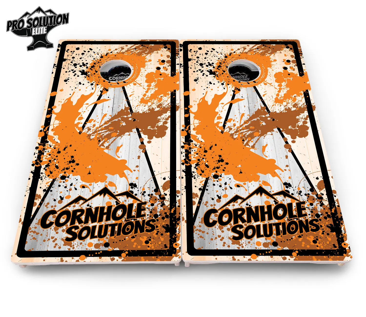 Paint Splatter CS Logo Cornhole Boards - Pro Solution Elite Series Cornhole Solutions