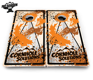 Paint Splatter CS Logo Cornhole Boards - Pro Solution Elite Series Cornhole Solutions