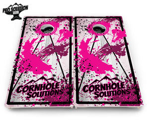 Paint Splatter CS Logo Cornhole Boards - Pro Solution Elite Series Cornhole Solutions
