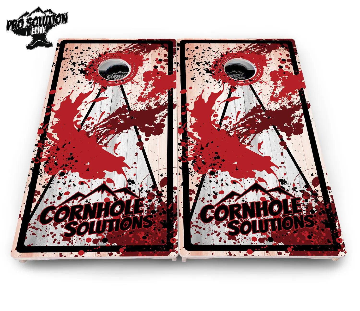 Paint Splatter CS Logo Cornhole Boards - Pro Solution Elite Series Cornhole Solutions
