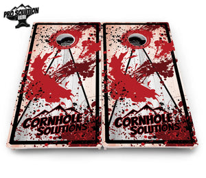 Paint Splatter CS Logo Cornhole Boards - Pro Solution Elite Series Cornhole Solutions