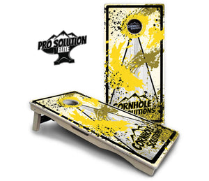 Paint Splatter CS Logo Cornhole Boards - Pro Solution Elite Series Cornhole Solutions
