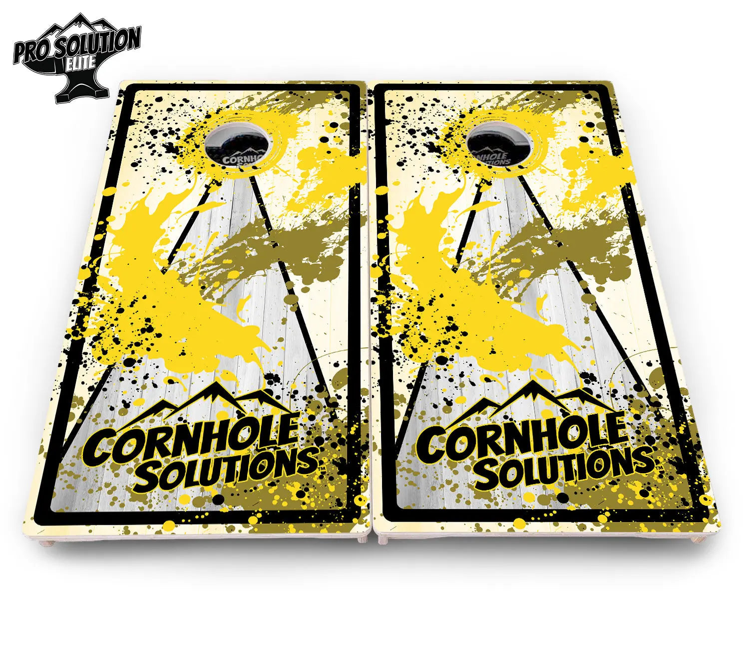 Paint Splatter CS Logo Cornhole Boards - Pro Solution Elite Series Cornhole Solutions
