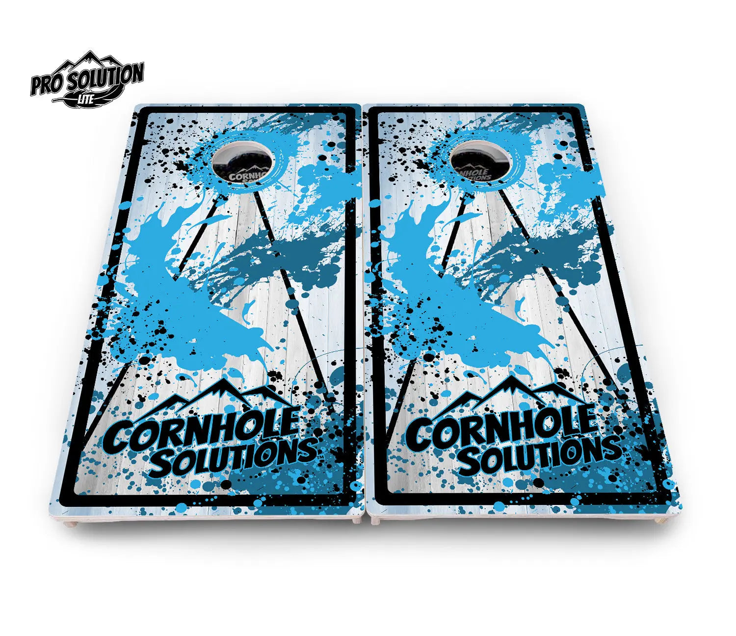 Paint Splatter CS Logo Cornhole Boards - Pro Solution Lite Series Cornhole Solutions